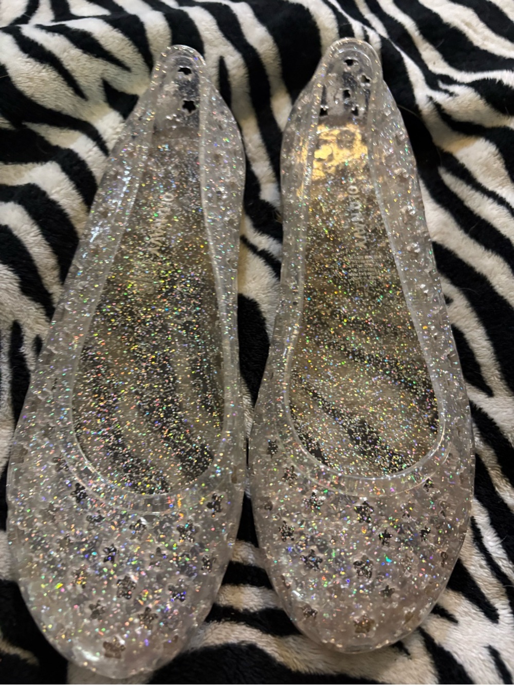 Old Navy Clear Glitter Jelly Ballet Flats - Iridescent Sparkle